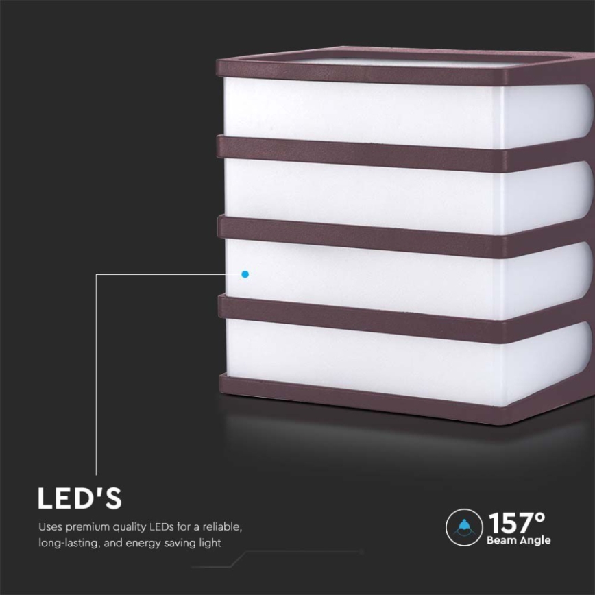 Aplique LED para exterior LED/8W/230V IP65 4000K marrón