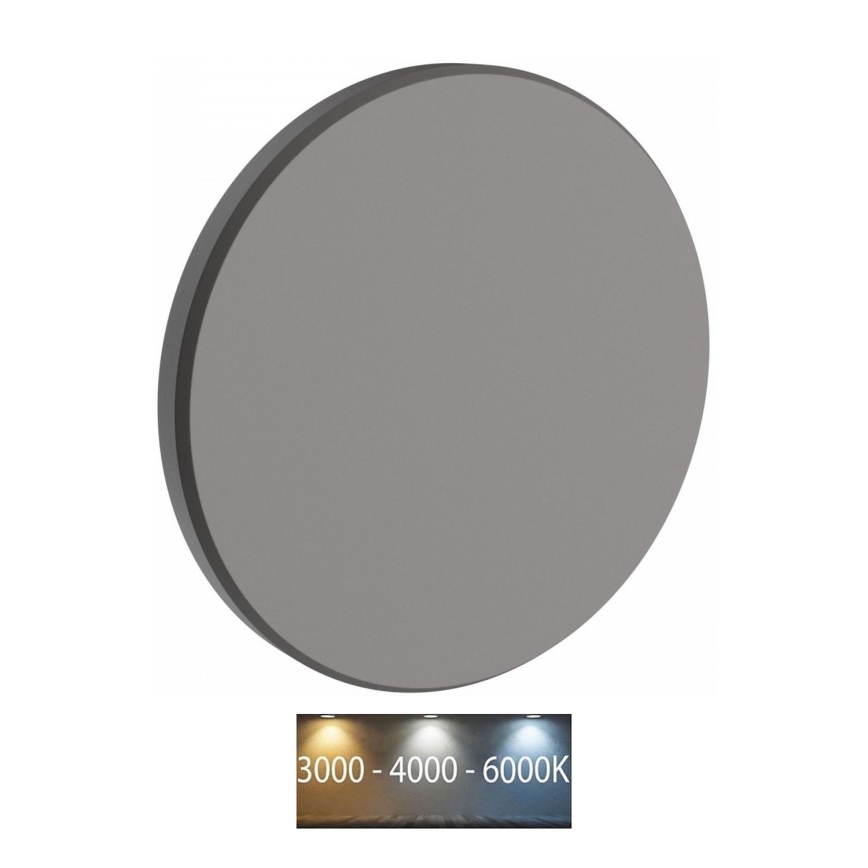 Aplique LED para exterior PIATTA LED/18W/230V 3000/4000/6000K diá. 25 cm IP44 gris