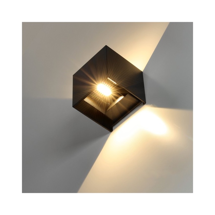 Aplique LED para exterior QUERK 2xLED/3W/230V 3000K IP54 negro