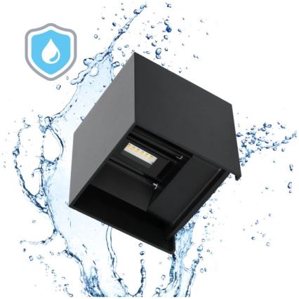 Aplique LED para exterior QUERK 2xLED/3W/230V 3000K IP54 negro