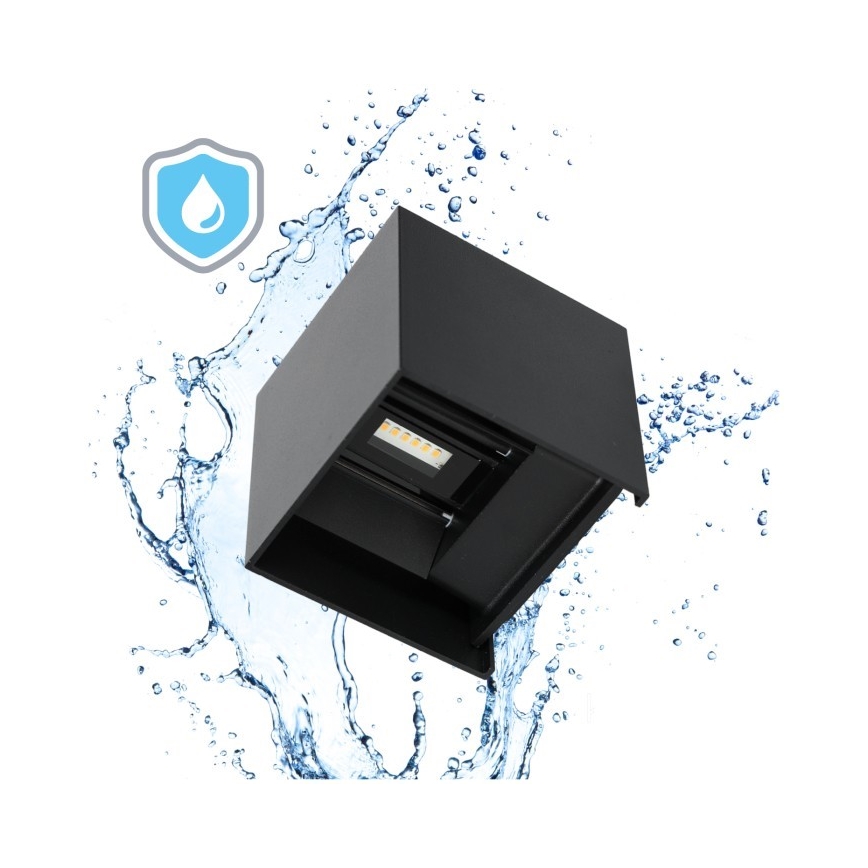 Aplique LED para exterior QUERK 2xLED/3W/230V 3000K IP54 negro