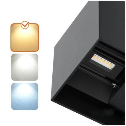 Aplique LED para exterior QUERK 2xLED/3W/230V 3000K IP54 negro