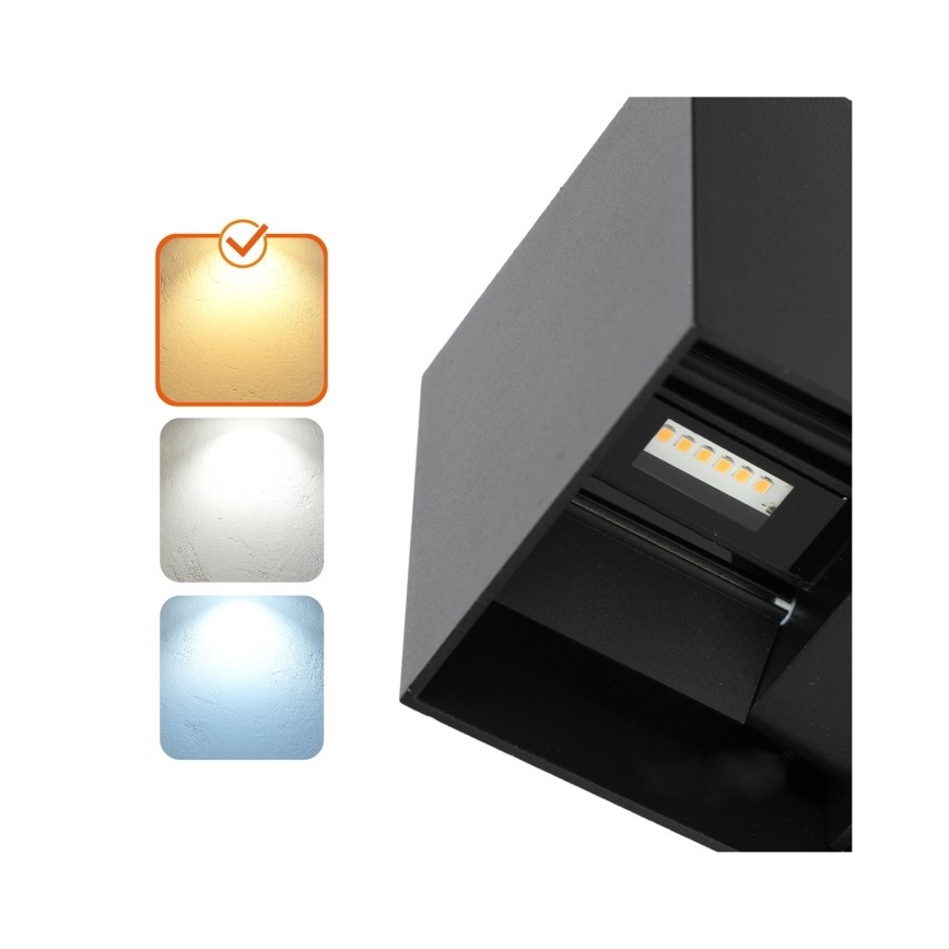 Aplique LED para exterior QUERK 2xLED/3W/230V 3000K IP54 negro