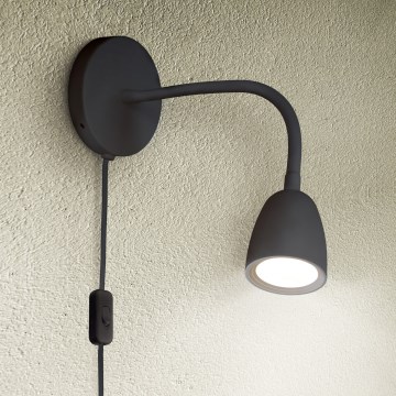 Aplique LED pequeño regulable LED/4W/230V negro