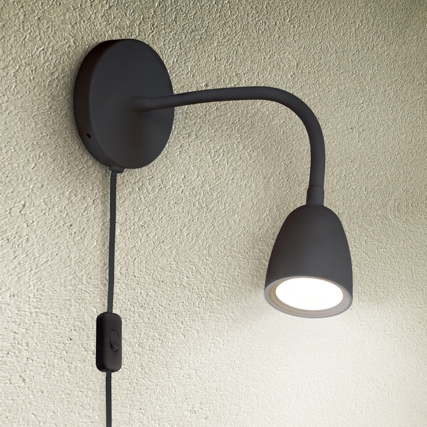 Aplique LED pequeño regulable LED/4W/230V negro