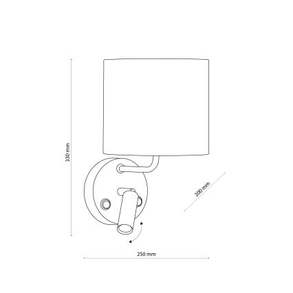 Aplique LED RICHI 1xE27/15W/230V + LED/3W/230V blanco