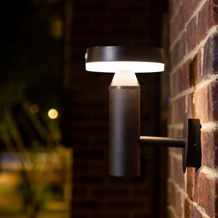 Aplique LED solar con sensor GWINEA LED/4,5W/3,7V IP44 negro