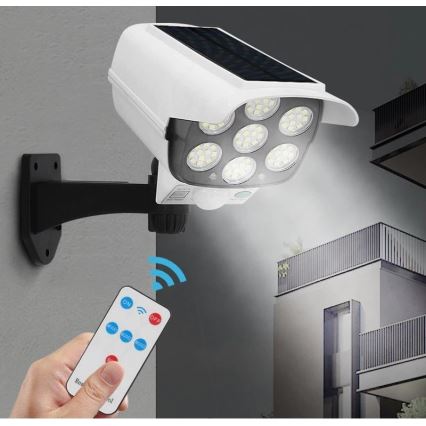 Cámara de seguridad falsa solar LED con sensor KAMERA LED/1W/3,7V 1200 mAh IP44 + mando a distancia