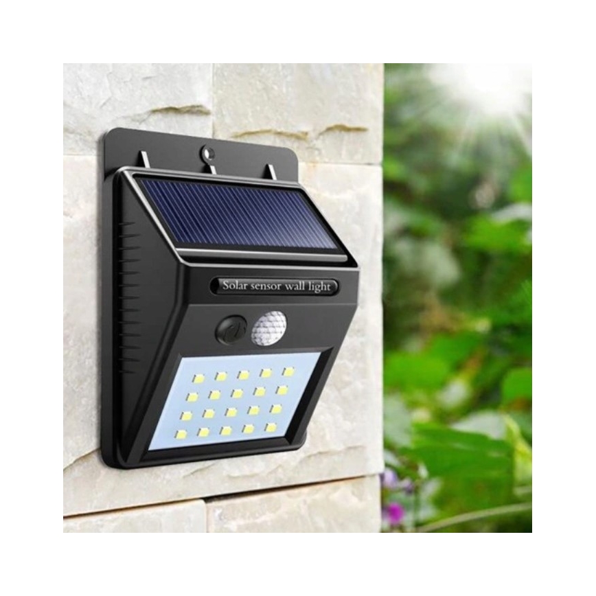 Aplique LED solar con sensor LED/0,55W/3,7V 1200 mAh IP65