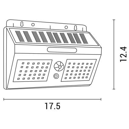 Aplique LED solar con sensor LED/1,2W/3,7V 6500K IP65