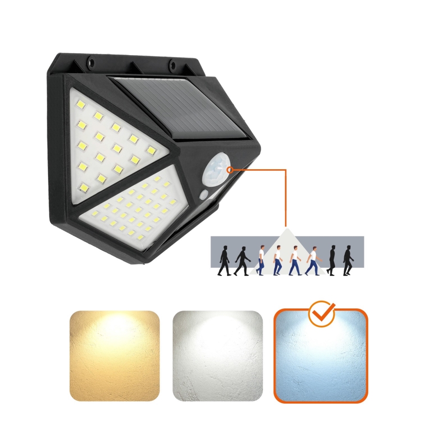 Aplique LED solar con sensor LED/1W/3,7V 6500K IP44