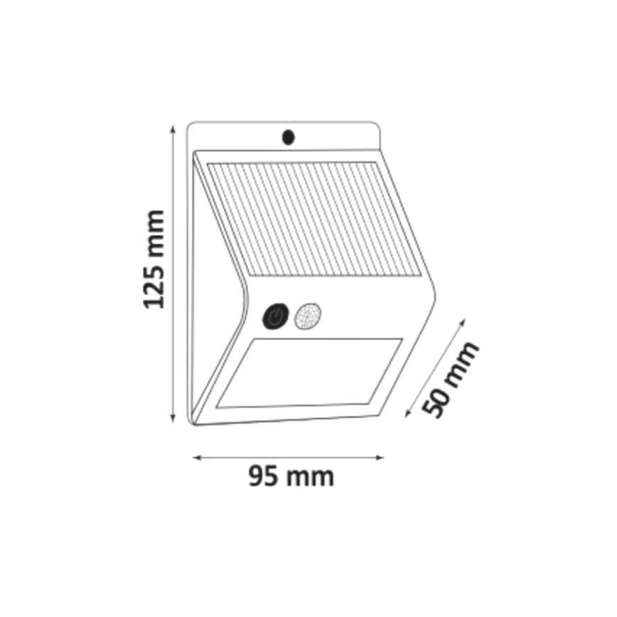 Aplique LED solar con sensor LED/2,2W/3,7V 2200 mAh IP44