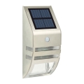 Aplique LED solar con sensor LED/3,7V IP44 cromo mate