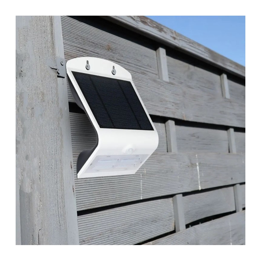 Aplique LED solar con sensor LED/3W/3,7V 3000/4000K IP65 2000 mAh blanco