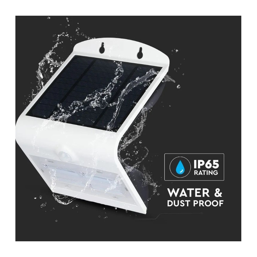 Aplique LED solar con sensor LED/3W/3,7V 3000/4000K IP65 2000 mAh blanco