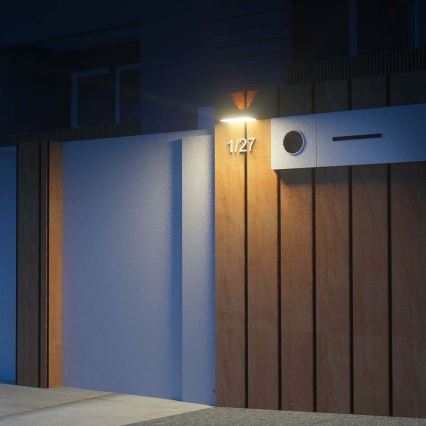 Aplique LED solar con sensor LED/3W/3,7V 3000K/4000K IP65 1200 mAh negro