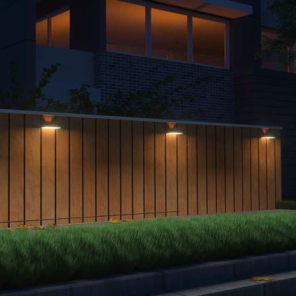 Aplique LED solar con sensor LED/3W/3,7V 3000K/4000K IP65 1200 mAh negro