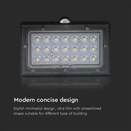 Aplique LED solar con sensor LED/3W/3,7V 3000K/4000K IP65 1200 mAh negro