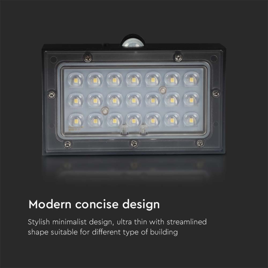 Aplique LED solar con sensor LED/3W/3,7V 3000K/4000K IP65 1200 mAh negro