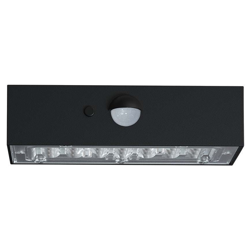 Aplique LED solar con sensor LED/3W/3,7V 3000K/4000K IP65 1200 mAh negro