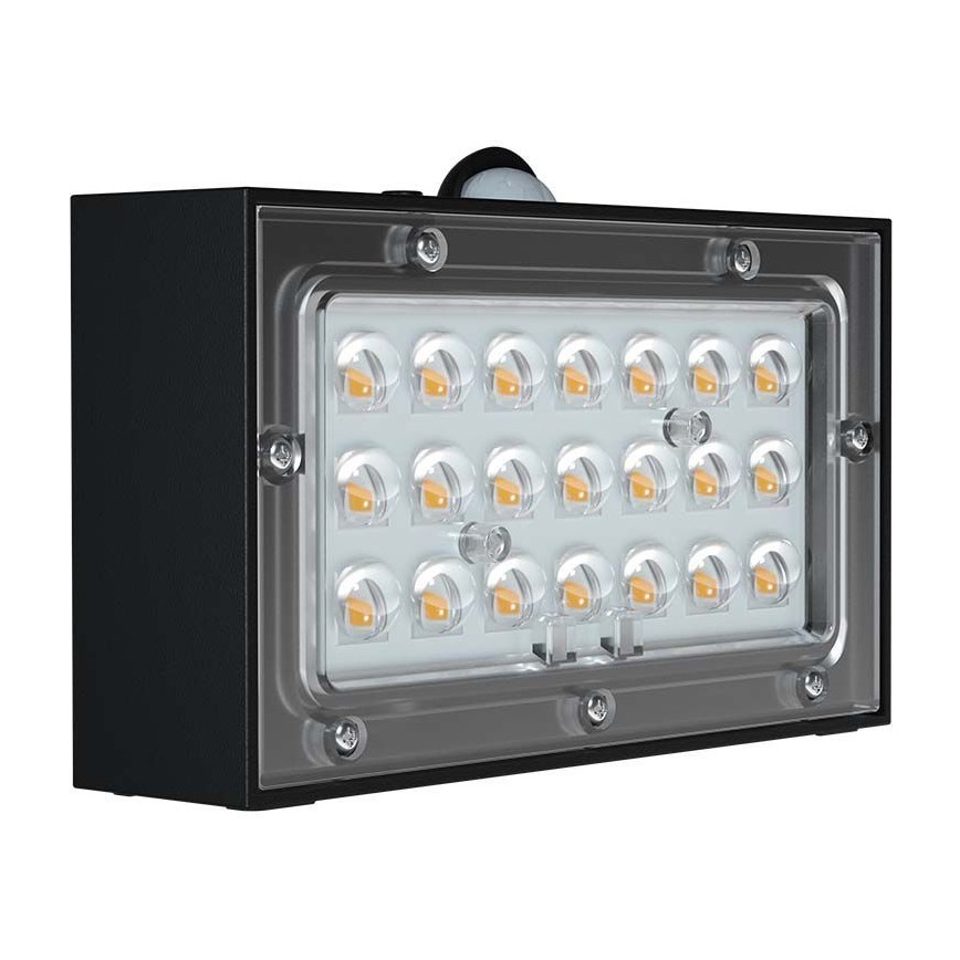 Aplique LED solar con sensor LED/3W/3,7V 3000K/4000K IP65 1200 mAh negro