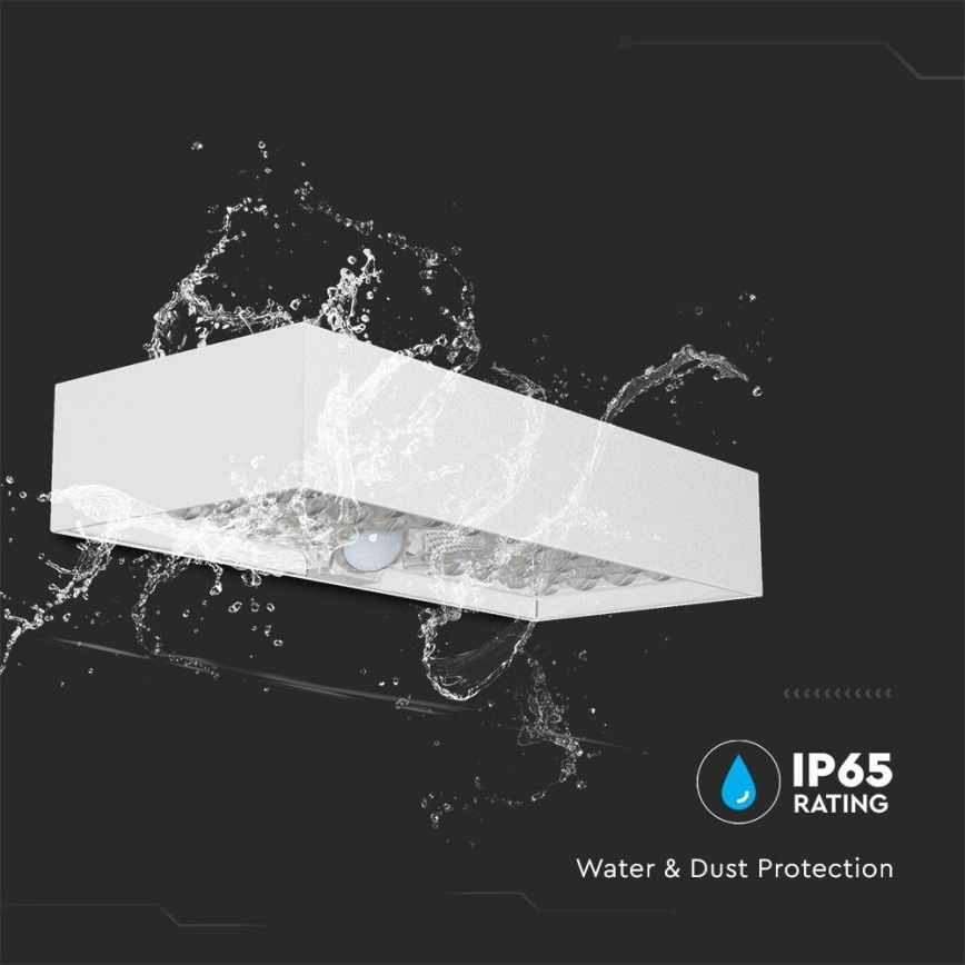 Aplique LED solar con sensor LED/6W/3,7V IP65 4000K 3000 mAh blanco