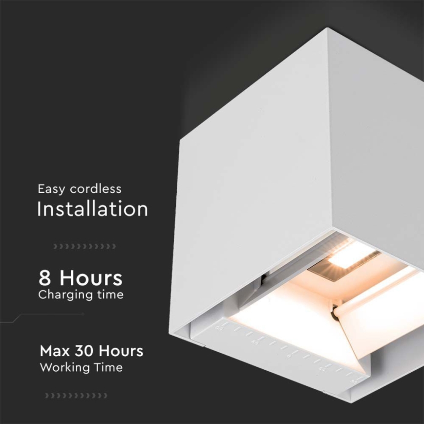 Aplique LED solar con sensor LED/9W/3,7V IP65 3000K 2600 mAh blanco