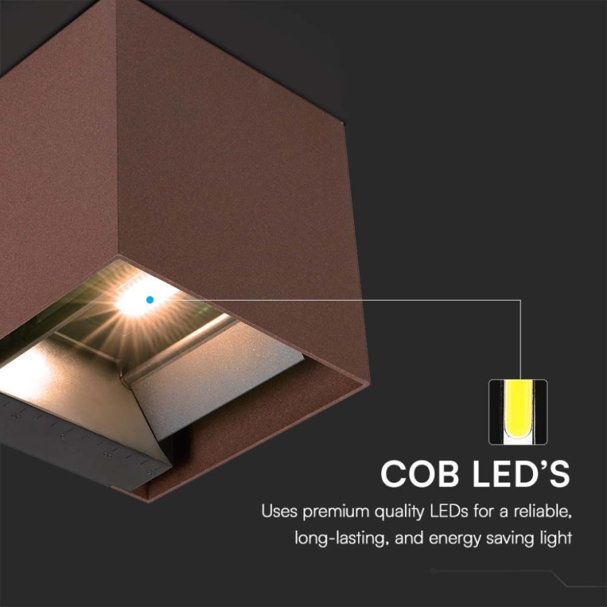 Aplique LED solar con sensor LED/9W/3,7V IP65 4000K marrón