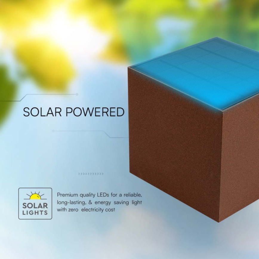 Aplique LED solar con sensor LED/9W/3,7V IP65 4000K marrón