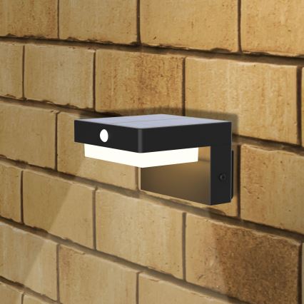 Aplique LED solar con sensor MALI LED/4,5W/3,7V 2000 mAh IP44 negro