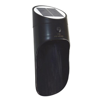 Aplique LED solar con sensor PALESA LED/1W/3,7V IP65 1800 mAh negro