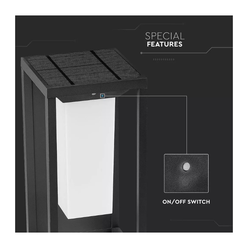 Aplique LED solar con sensor SAMSUNG CHIP LED/2W/3,7V IP65 2600 mAh