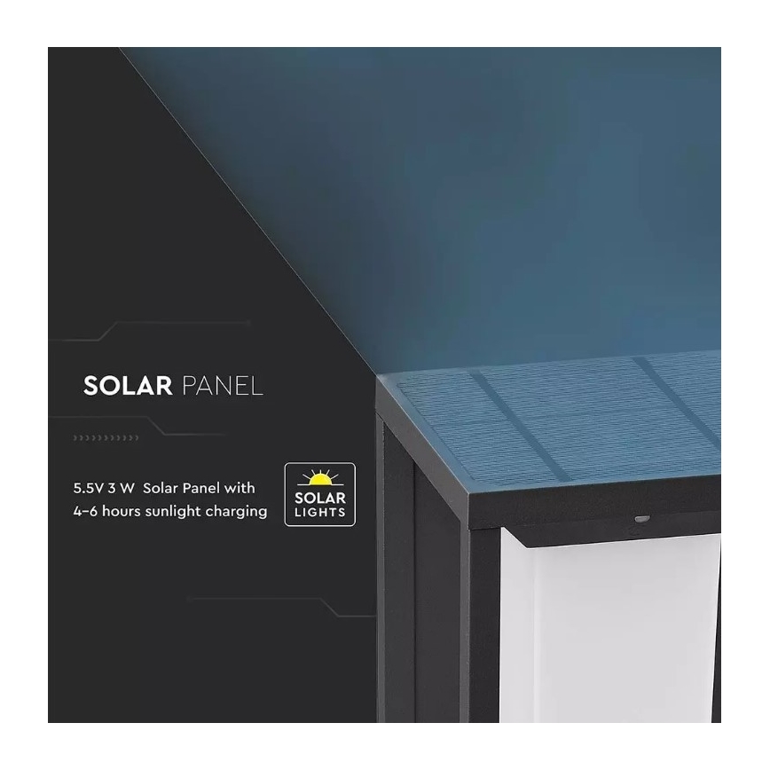 Aplique LED solar con sensor SAMSUNG CHIP LED/2W/3,7V IP65 2600 mAh