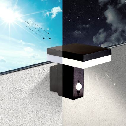 Aplique LED solar con sensor SOLARIS2 LED/5,5W/3,7V 4000K IP44 2600 mAh
