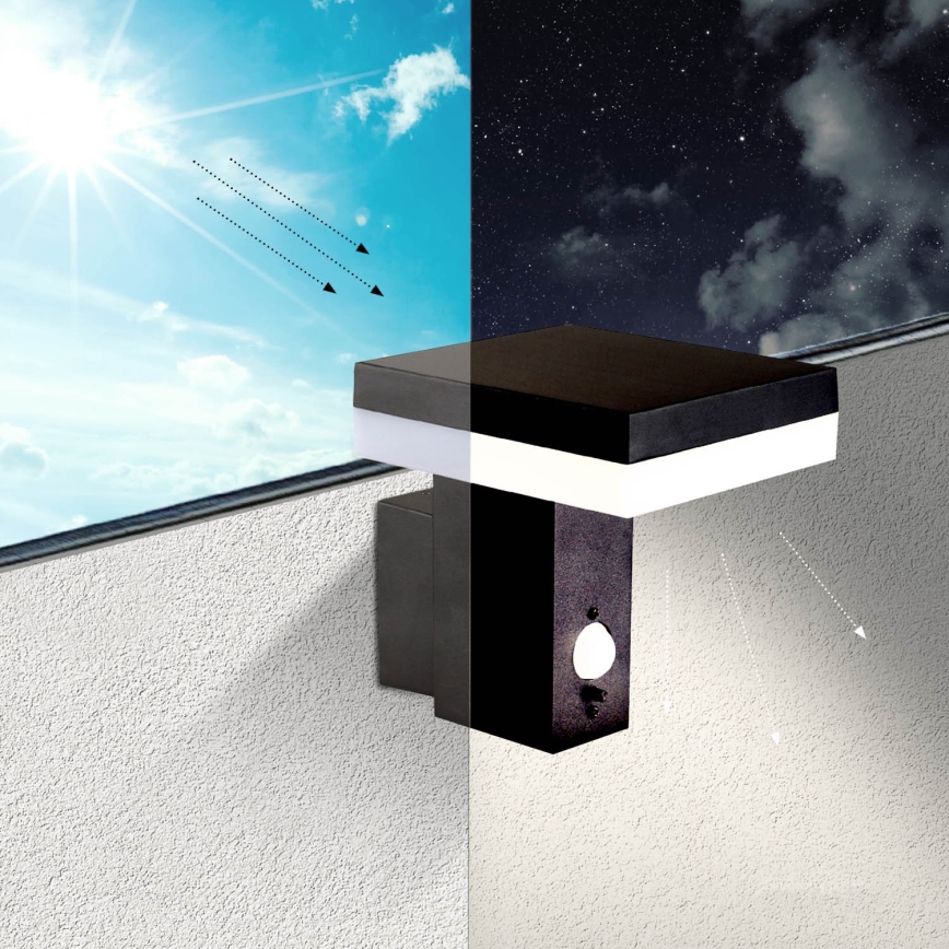Aplique LED solar con sensor SOLARIS2 LED/5,5W/3,7V 4000K IP44 2600 mAh