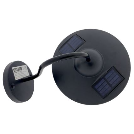 Aplique LED solar LED/0,5W/1,2V 600 mAh IP44 negro