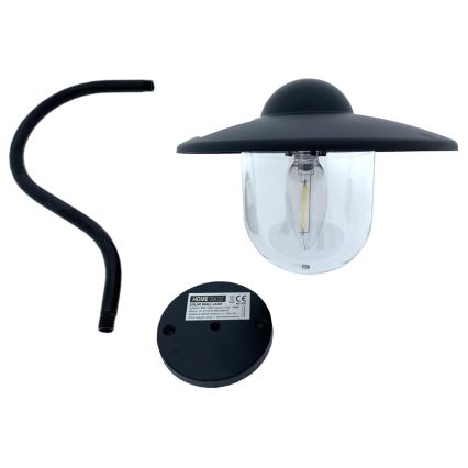 Aplique LED solar LED/0,5W/1,2V 600 mAh IP44 negro