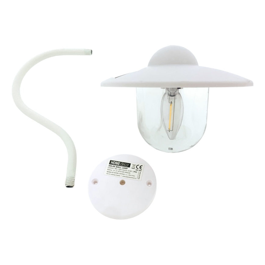 Aplique LED solar LED/0,5W/1,2V 600 mAh IP44 blanco
