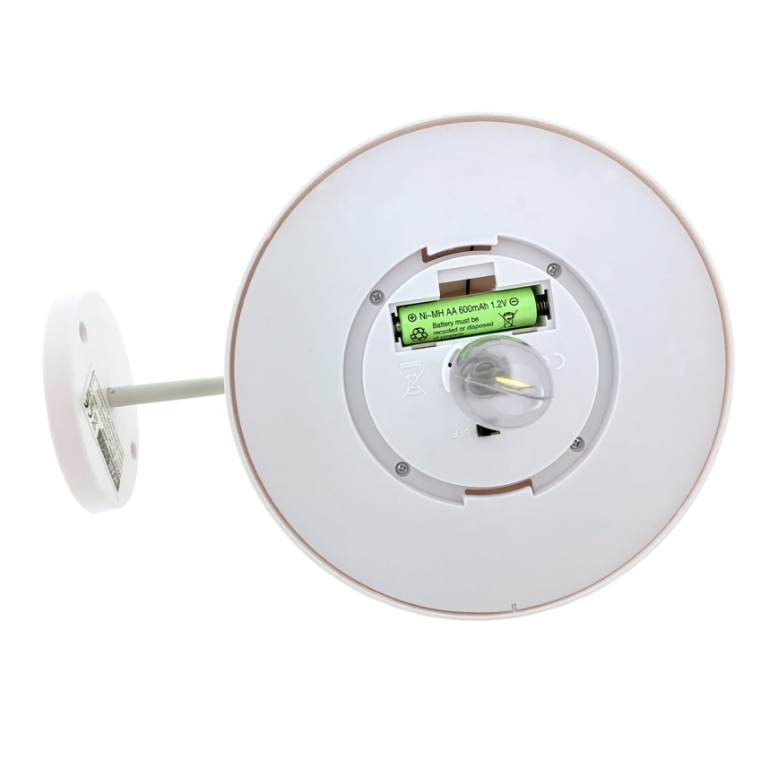 Aplique LED solar LED/0,5W/1,2V 600 mAh IP44 blanco