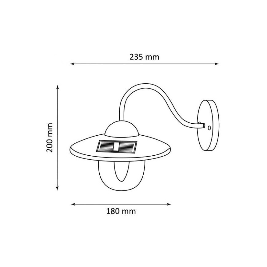 Aplique LED solar LED/0,5W/1,2V 600 mAh IP44 blanco
