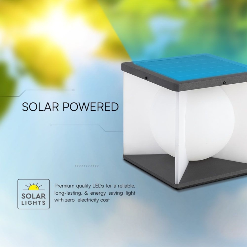 Aplique solar LED regulable LED/3W/3,7V IP65 3000K + control remoto
