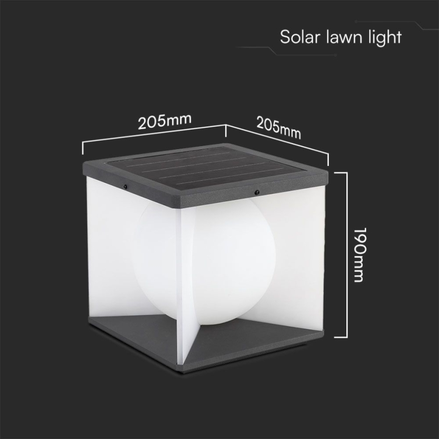 Aplique solar LED regulable LED/3W/3,7V IP65 3000K + control remoto
