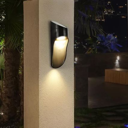 Aplique LED solar PALESA LED/1W/3,7V IP65 1800 mAh negro