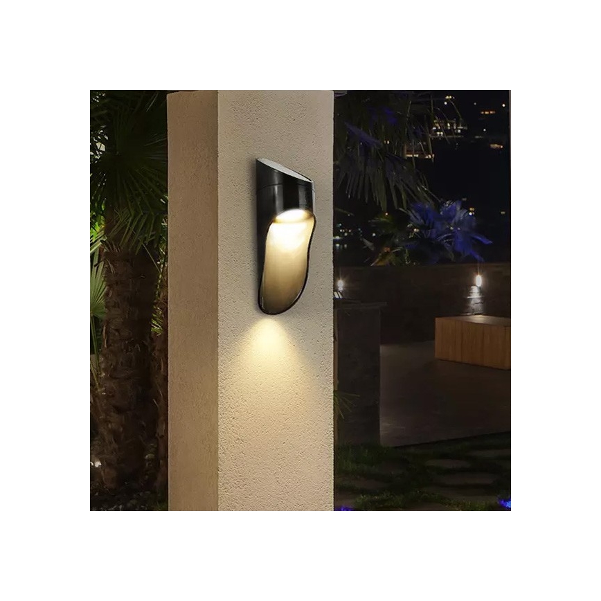 Aplique LED solar PALESA LED/1W/3,7V IP65 1800 mAh negro