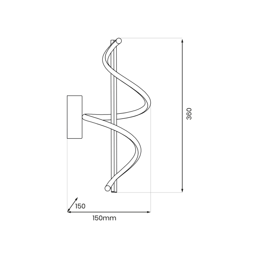 Aplique LED TWIST LED/12W/230V negro