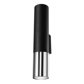 Aplique LOOPEZ 2xGU10/10W/230V negro/cromo brillante