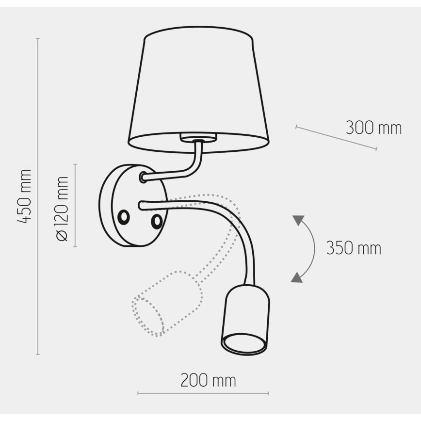 Aplique MAJA 1xE27/15W/230V + 1xGU10/10W/230V blanco