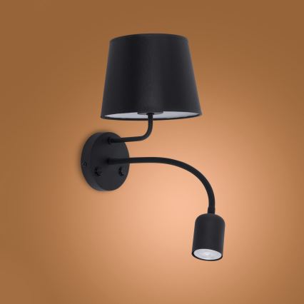 Aplique MAJA 1xE27/15W/230V + 1xGU10/10W/230V negro