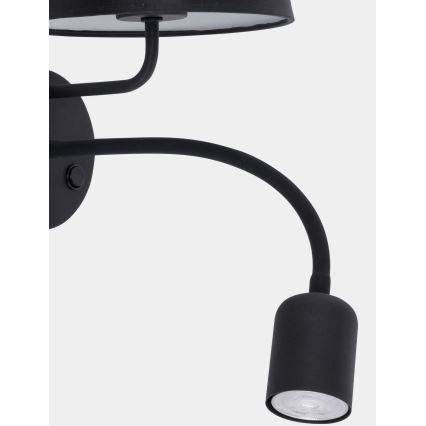 Aplique MAJA 1xE27/15W/230V + 1xGU10/10W/230V negro