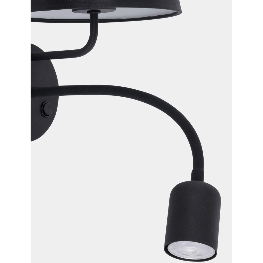 Aplique MAJA 1xE27/15W/230V + 1xGU10/10W/230V negro